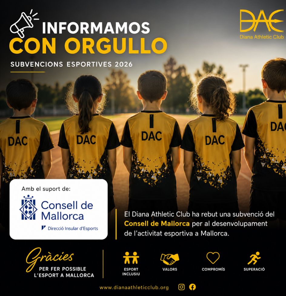 En el Diana Athletic Club queremos agradecer al Consell de Mallorca